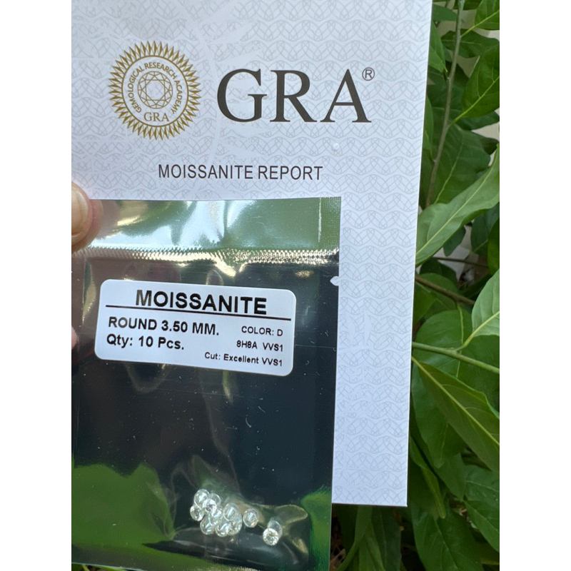 เพชรโมอีสโมซาไนท์ MOISSANITE DIAMOND 3.50mm(6pcs/ 1 ct) VVS1 D Color