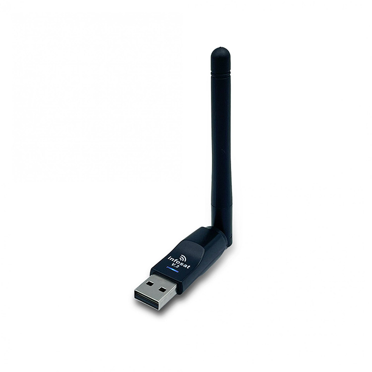 USB wifi สำหรับเครื่อง infosat HD-X168, Q168, e168, L168 สำหรับเชื่อมต่อโหมดรับสัญญาณทีวีผ่านอินเทอร