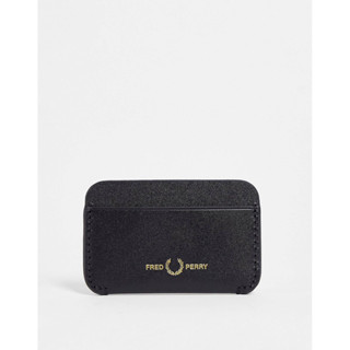 Fred Perry Matte Leather Card Holder in Black