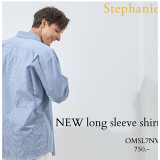 STEPHANIE เสื้อเชิ๊ตแขนยาวผู้ชายสีกรมท่า (OMSL7NV)