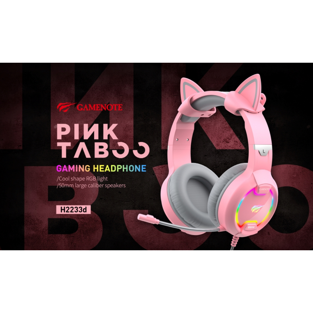 🔥พร้อมส่ง🔥 หูฟังเกมมิ่ง Headphone Gaming Havit H2233D✅หูฟังเกมมิ่ง หูฟังครอบหู หูฟังสีชมพู [[HEADPHO