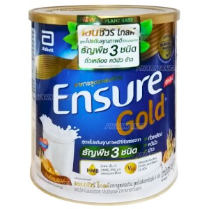 Ensure Gold Plant Based 400g กลิ่นอัลมอนด์ เอนชัวร์ โกลด์ สูตรโปรตีนจากธัญพืช 3 ชนิด
