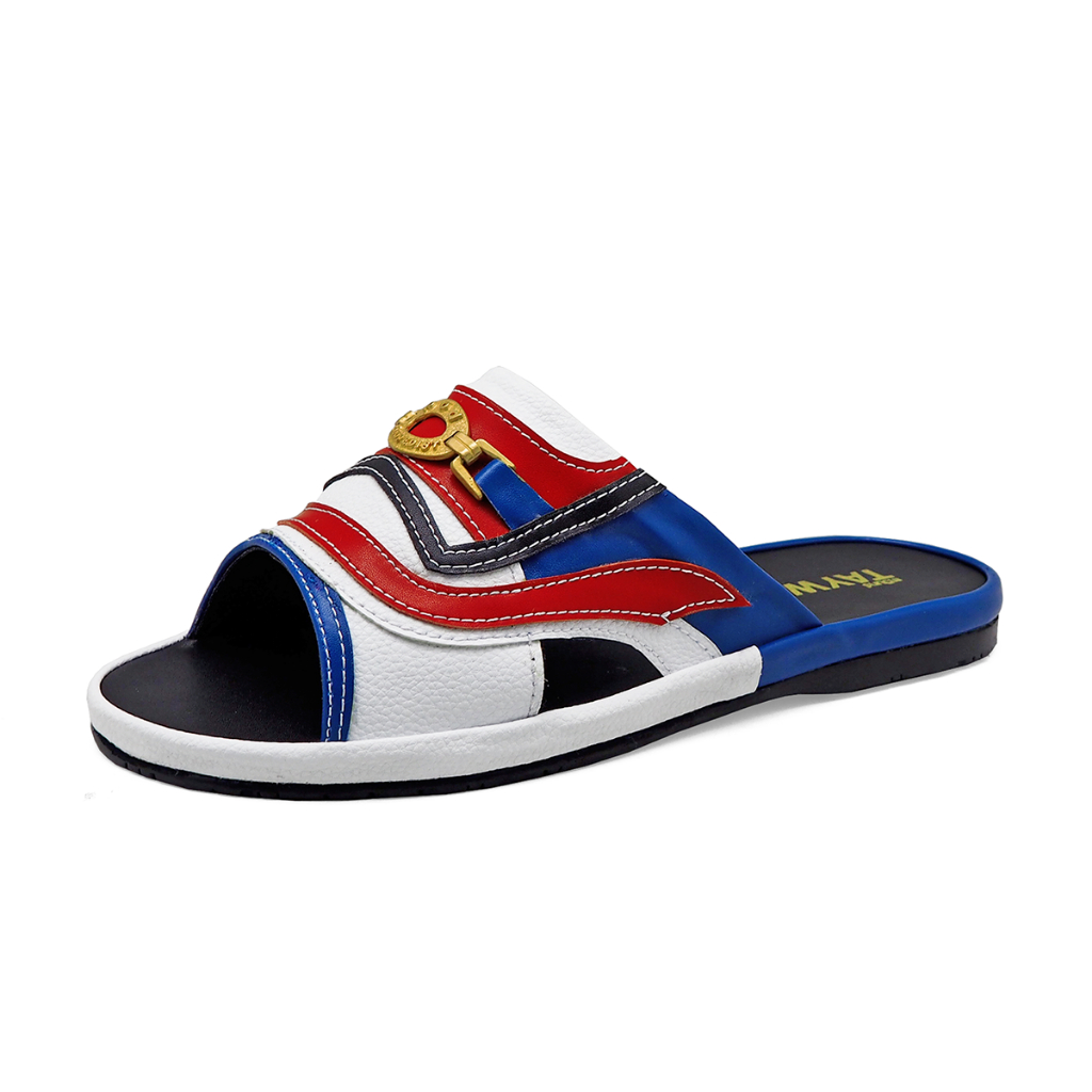 TAYWINแท้ เทวินทร์แท้ รองเท้าแตะ SKF-40 Size39-46 หนังไมโครไฟเบอร์นิ่มสีน้ำเงิน-ปั่นสีขาว-นิ่มสีแดงสลับ