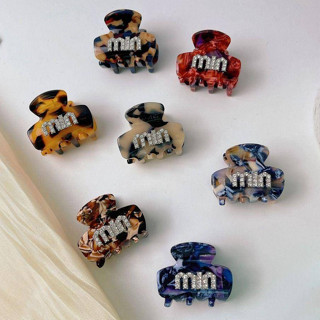 กิ๊บติดผม ลายหินอ่อนประดับอักษรmin (พร้อมส่งจากไทย)