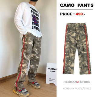 [HERMANZ] กางเกงลางพลาง ทรงกระบอก กางเกงลำลอง CAMO แนวสตรีท