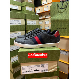 [ พร้อมส่ง ] Gu-cci Ace GG Supreme Black Size 40 - 46 [ ORI ]