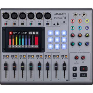 Zoom PodTrak P8 *ของแท้รับประกัน1ปี* เครื่องบันทึกเสียงมัลติแทร็ก แบบพกพา Portable Multitrack Podcast Recorder