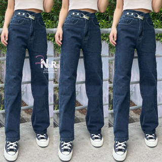 2NaraJeans ยีนส์ทรงกระบอก ผญ เก็บทรงสวย งานวินเทจ งานนำเข้า เกรดพรีเมี่ยม สีดำฟอก