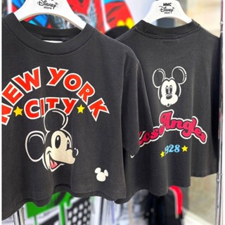 เสื้อ เอวลอย ลาย Mickey mouse สีดำ (MC-003)