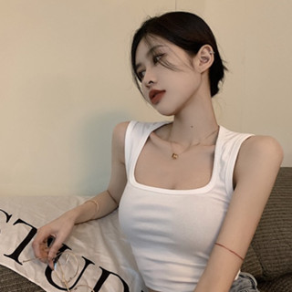 เสื้อสายเดี่ยว เซ็กซี่ ผูกไหล่ เสื้อครอปท็อป เสื้อผ้าสไตล์เกาหลี y2k LB3PBZB0011