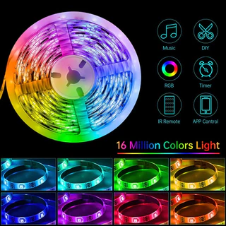 ไฟเส้น LED USB RGB 10 เมตร ติดง่าย เปลี่ยนสีได้หลายโหมด พร้อมรีโมท ไฟแต่งห้องสไตล์ TikTok
