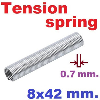 (10ชิ้น)สปริงขดแบบดึง ไม่มีขอเกี่ยว ขนาด 8x42 mm.Tension spring Extension spring Steel สปริงดึง สปริงเกี่ยว