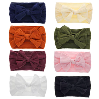 (Bow02) "พร้อมส่ง" ที่คาดผมเด็ก คาดผมโบว์น่ารัก แบบยืดยุ่น