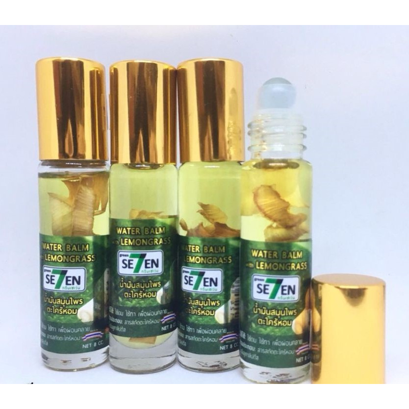 กรีนเซเว่น Green Seven water balm with lemongrass น้ำมันสมุนไพรตะไคร้หอม ขนาด 8 cc จำนวน 3-6-12 ขวด-A