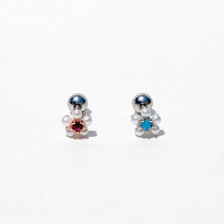 จิวต่างหูเกาหลี More Than Piercing: A095 Pearl Flower