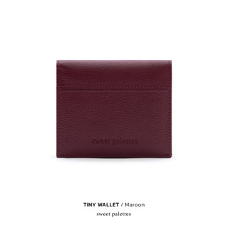 Sweet Palettes กระเป๋าหนังแท้ Tiny Wallet Maroon