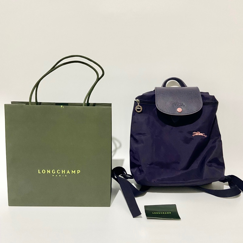 Longchamp มือสอง แทั 100% 💥 ส่งต่อ LE PLIAGE GREEN BACKPACK COGNAC (Longchamp เป้)