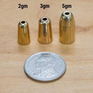 ตุ้มน้ำหนักทองเหลืองสำหรับ Texas Rig; 2gm, 3gm, 5gm Brass Bullet Weight