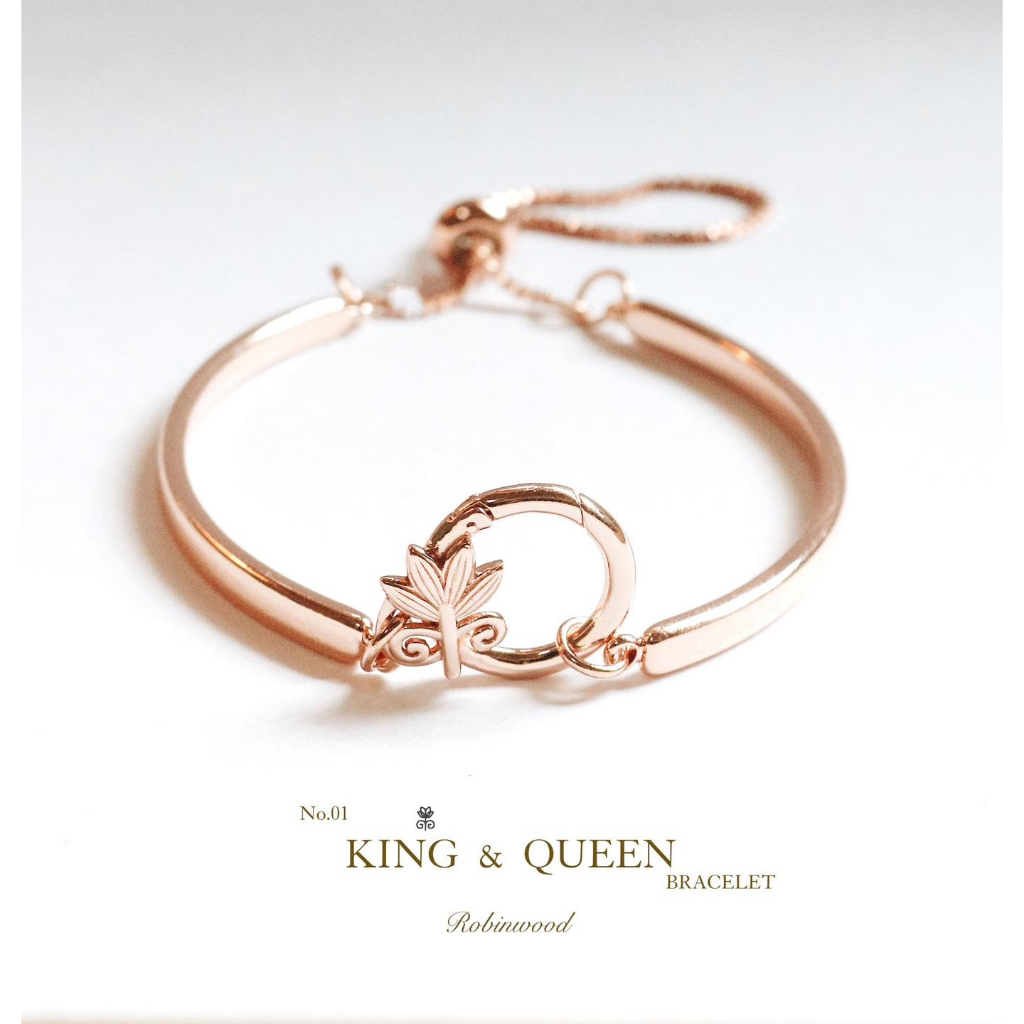 กำไลเงินเเท้ King & Queen Rose Gold Bracelet 2023