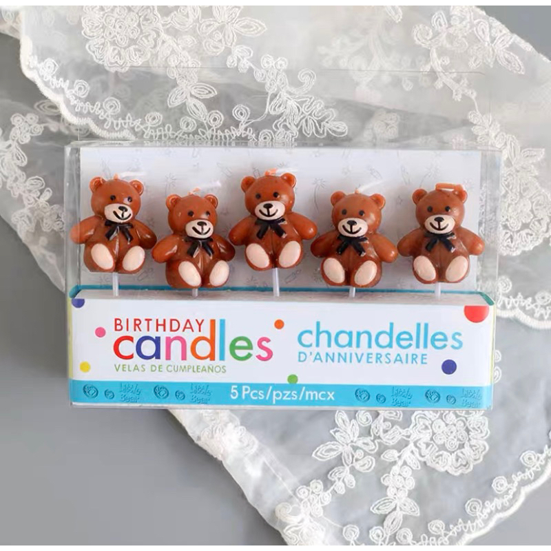 016 <พร้อมส่งในไทย 🇹🇭> เทียน Happy birthday 🎂 เทียนวันเกิดหมี 🐻 - รูปที่ 2