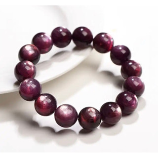 Natural Purple Lepidolite Mica Quartz Bracelet Flash 12mm Woman Men Clear Round Beads Jewelry