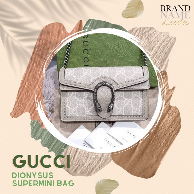 [สอบถามก่อนกดซื้อ]​ แท้​ 💯 New Gucci Dionysus supermini bag สี white/beige