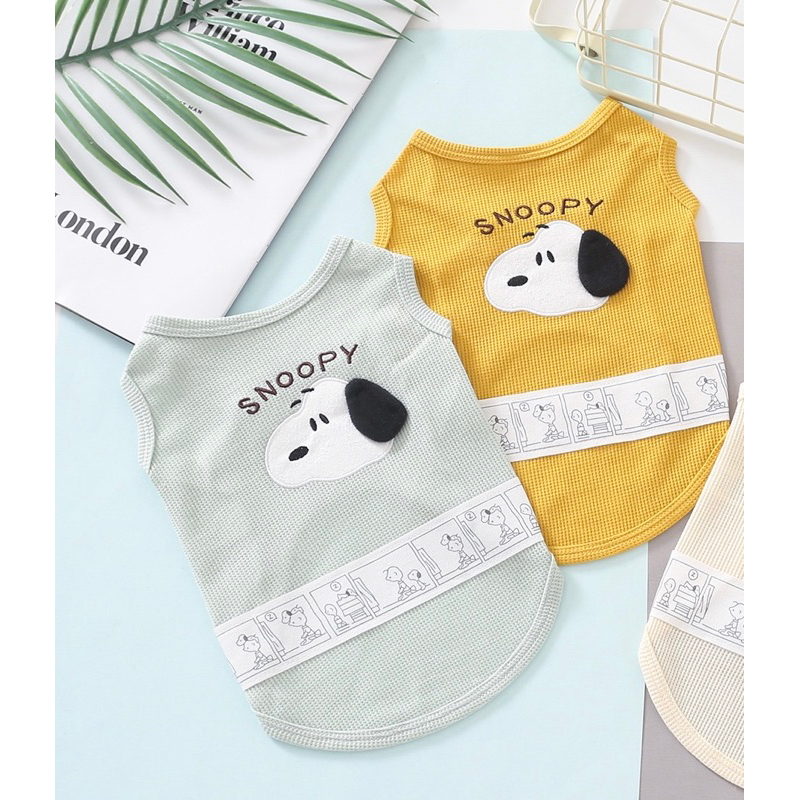 พร้อมส่ง Snoopy แถบขาว เสื้อผ้าชุดหมาแมวสุนัขสัตว์เลี้ยง