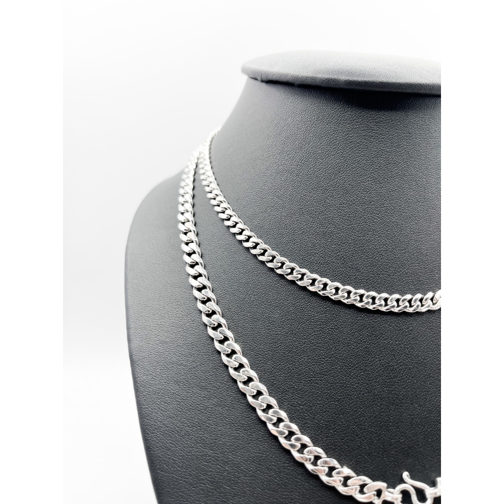 สร้อยคอเลสเงินแท้ ลายโซ่ แฟชั่นแนวสตรีท [NFA0369]