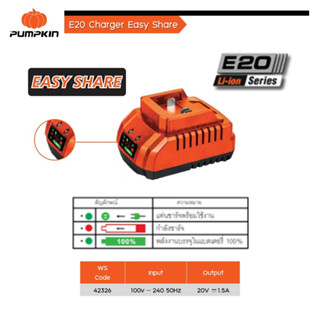 PUMPKIN แท่นชาร์จ E20 Charger Easy Share #42326