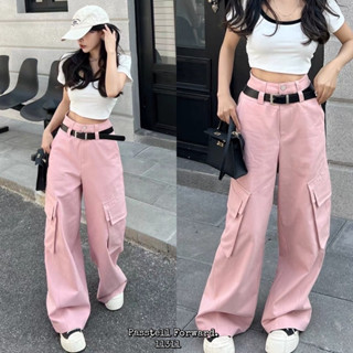 Korea cargo with belt trousers