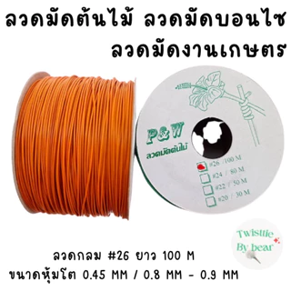ลวดมัดต้นไม้ ลวดบอนไซ ลวดคล้องป้าย ลวดมัดงานเกษตร / Plastic Coated Garden Wire ตรา Twist Tie (Gauge 26 / 100M)