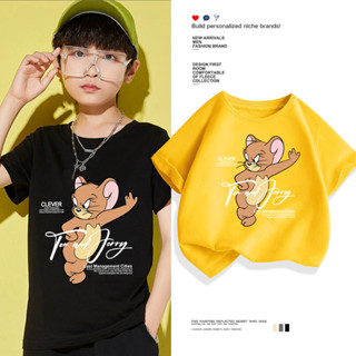 H382🌻 เสื้อยืดลายการ์ตูน 🌻 สุดเท่ห์ น่ารักสดใส ใส่สบายมากเนื้อผ้าดีมาก ฤดูซัมเมอร์สำหรับเด็ก