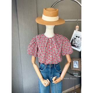 Balloon Priter Floral Blouse เสื้อคอปก แขนบอลลูน ทรงน่ารักมากค่า ผ้าค้อตตอลเนื้อดี