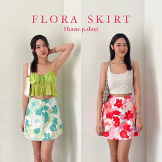 House P - FLORA SKIRT💗 กระโปรงสั้นพิมพ์ลายดอกไม้