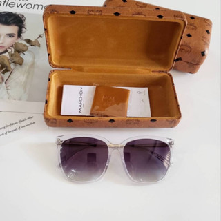 แว่นตากันแดด MCM Suglasses กรอบใส Crystal เลนส์ Grey Gradient ขาชมพู สวย 100% UV protection