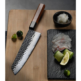 มีดเชฟ มีดเชฟญี่ปุ่น มีดครัว Japanese chef knife Grandsharp Kiritsuke 9" เหล็ก AUS-10, 3-Layers ด้ามไม้ African wood