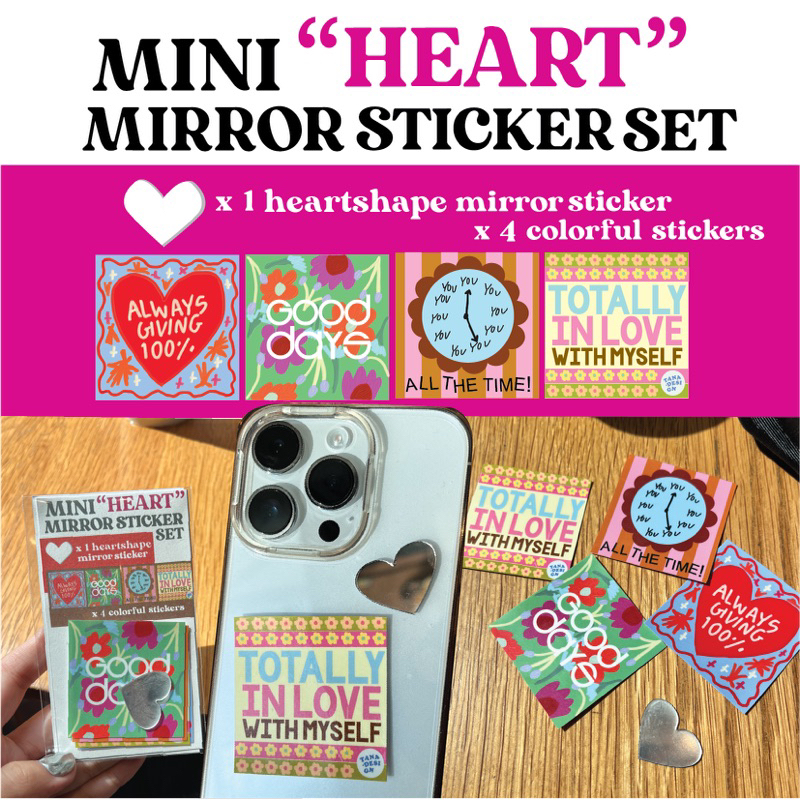 [Tana.design] mini HEART mirror sticker set