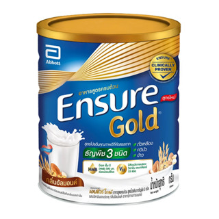 Ensure Gold Almond เอนชัวร์ โกลด์ อาหารสูตรครบถ้วน สูตรโปรตีน จากธัญพืช 3 ชนิด กลิ่นอัลมอนด์ ขนาด 400 กรัม 21308