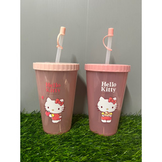 Moshi Moshi แก้วน้ำมีหลอดดูด ลาย Hello kitty 650 ml.ลิขสิทธิ์ของแท้