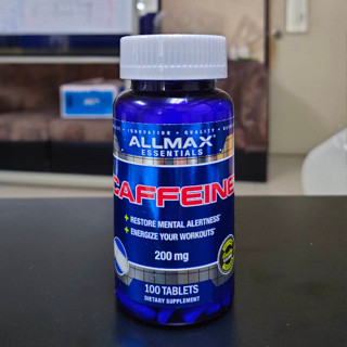 คาเฟอีนสกัดในรูปแบบเม็ด ALLMAX, Caffeine , 200 mg, 100 Tablets