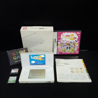 DS lite Crystal White Boxed 🐺 90%Menu Eng. USG-001 (2006) 📟 JP 🇯🇵