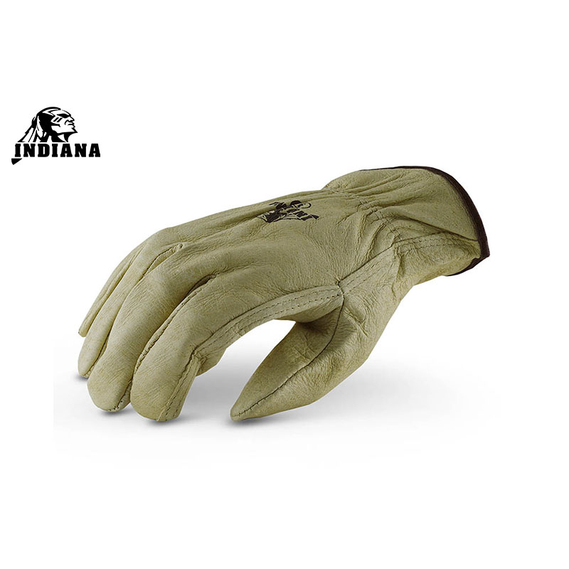 INDIANA Pigskin Leather ถุงมือหนังผิวหมูข้อมือยางยืด | ผิวสัมผัสนุ่ม | ทนทานต่อการเสียดสี | กันสะเก็ดไฟ