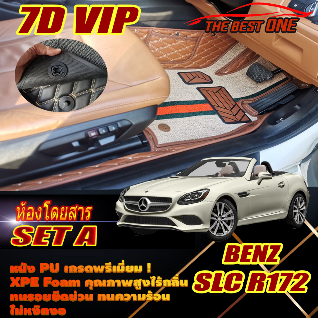 Benz SLC R172 2016-รุ่นปัจจุบัน Convertible (เฉพาะ 2ชิ้นหน้า) พรมรถยนต์ SLC R172 SLC300 SLC43 พรม7D 