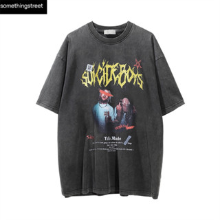 เสื้อยืดโอเวอร์ไซส์ suicideboys เสื้อผ้าแฟชั่น สตรีท y2k อปป้า เกาหลี