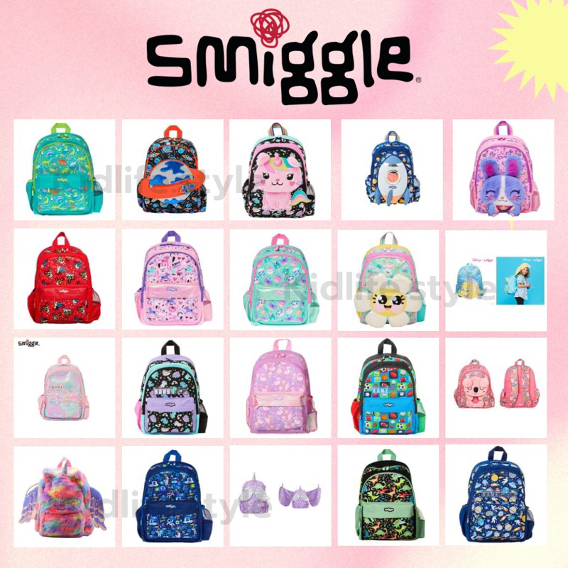 Smiggle Junior(ขนาดกลาง) Backpack 14-15 นิ้ว กระเป๋าเป้สะพายหลังSmiggle ของแท้ พร้อมส่งในไทย✅