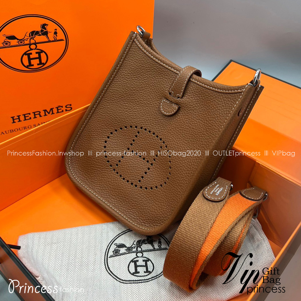 HERMES evelyne mini bag Luxury Bag กระเป๋าสะพายแบรนด์ดัง แบรนด์หรู คลาสสิกตลอดกาล ใช้ได้ทั้งชายหญิง ใบเดียวจบ สวยรวยปัง