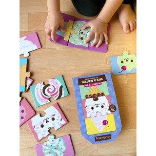 Mudpuppy - puzzle to go mix &amp; match จิ๊กซอว์แบบพกพา พร้อมถุงหูรูดที่นำไปด้วยทุกที่