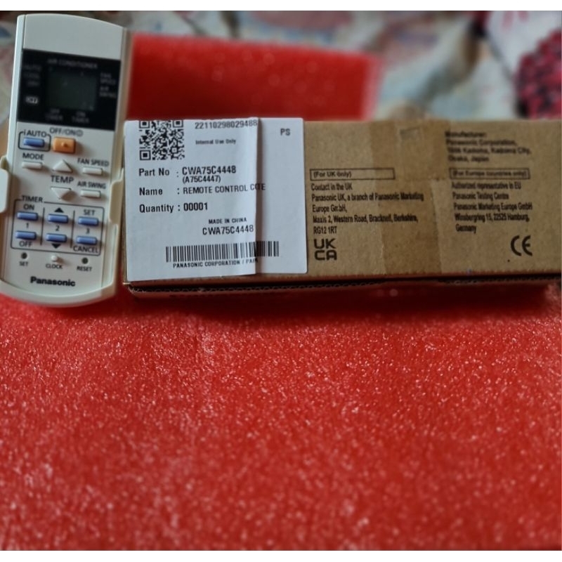 รีโมท(Remote)พานาโซนิคแท้CWA75C4448ใช้กับรุ่นcs-pc12qktและcs-pc09qkt