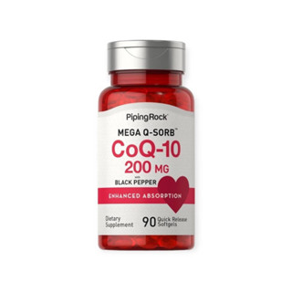 วิตามิน Piping Rock Mega Q-Sorb CoQ-10 200mg with Black Pepper 120 Softgels