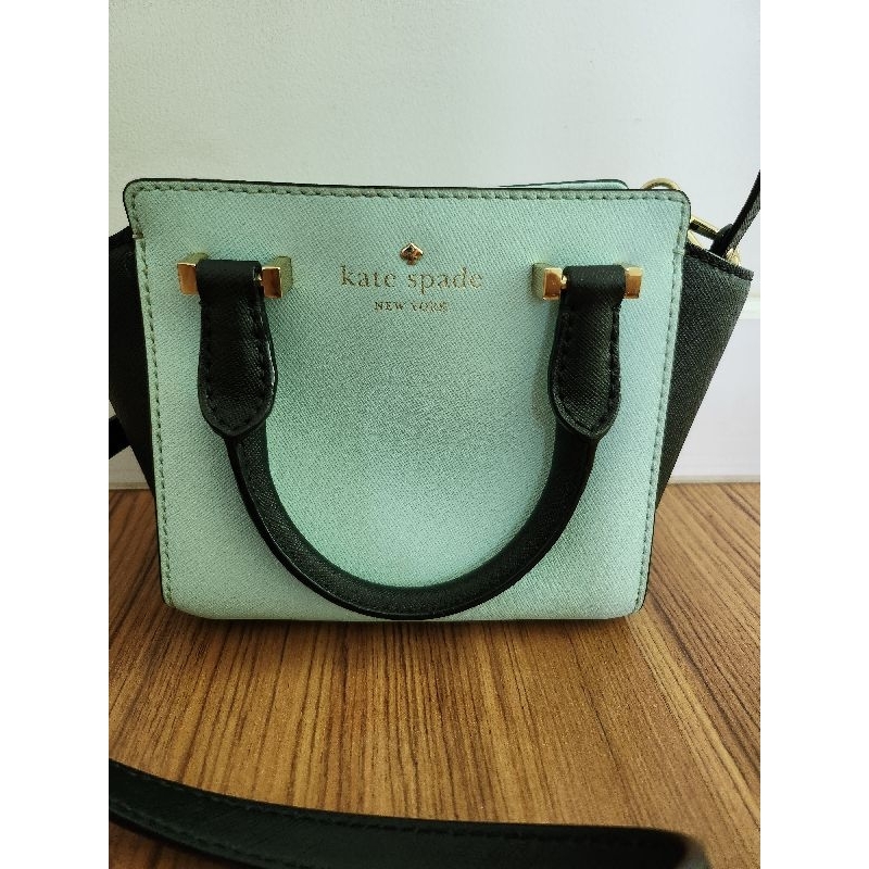 Kate Spade Green/Black Leather Tote